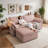 85" Textured Fabric Convertible Sofa Bed, Modern 2-in-1 Sleeper Couch-1126312035