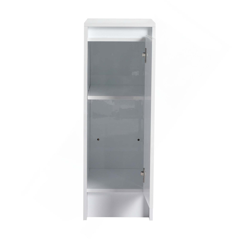 Armoire de rangement autoportante brillante de 36 pouces avec portes à fermeture douce et 3 tiroirs