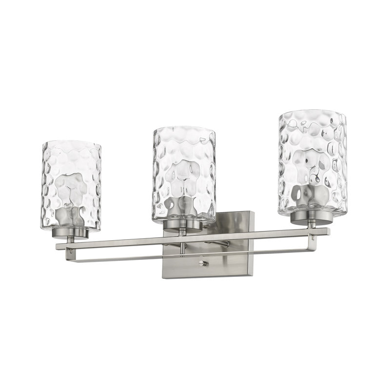 Éclairage de salle de bain à intensité variable 3 lumières Livvy, Nickel satiné