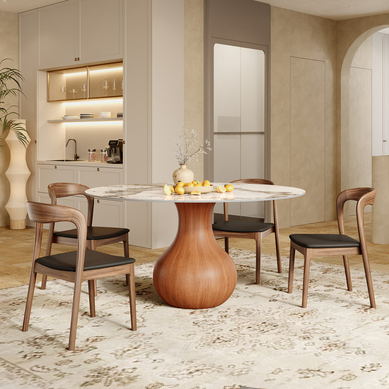 Magnifique ensemble de salle à manger Otelia pour 4/6/8, 5 Pieces: Table, 4 Chairs, 29.52" H x 53.15" W x 53.15" D