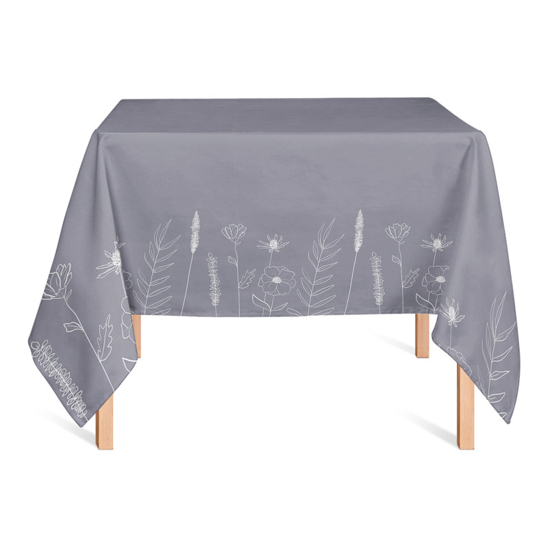 Abdul-Basit Floral Square Tablecloth, Dark Gray