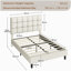 Size Modern Upholstered Bed Frame with Adjustable Square Tufted Headboard-99170189-93363909
