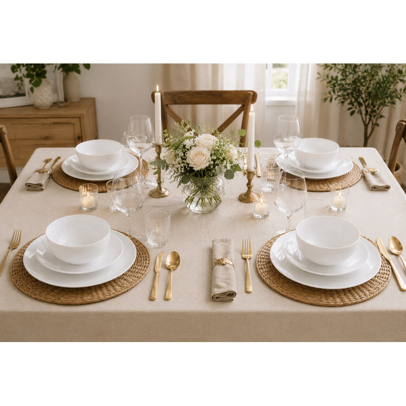 Waterside 18pc Vermont Pure White Dinner Set