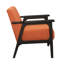 Chaise de salon orange rembourrée, bois massif, structure en bois recouverte de tissu gris antique avec sièges gris