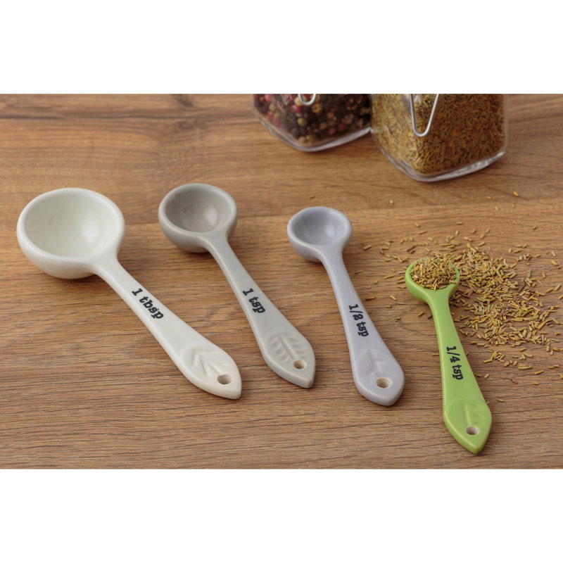 In the Forest 4 Piece Stoneware Measuring Spoon Set