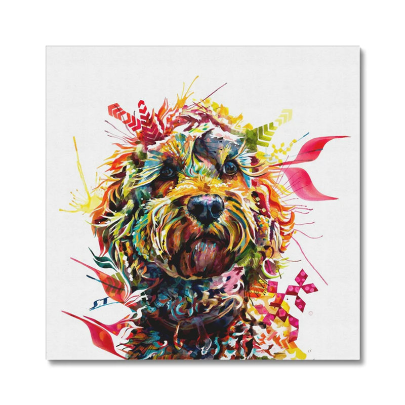 Cockapoo Dog Painting (Mabel) - Wrapped Canvas Art Prints from Sarah Taylor Art, 80cm H x 80cm W