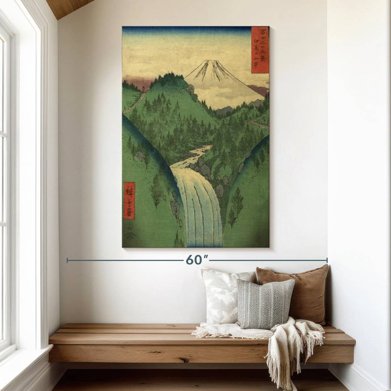 Aime Japanese Woodblock Landscape, 51" H x 34" W