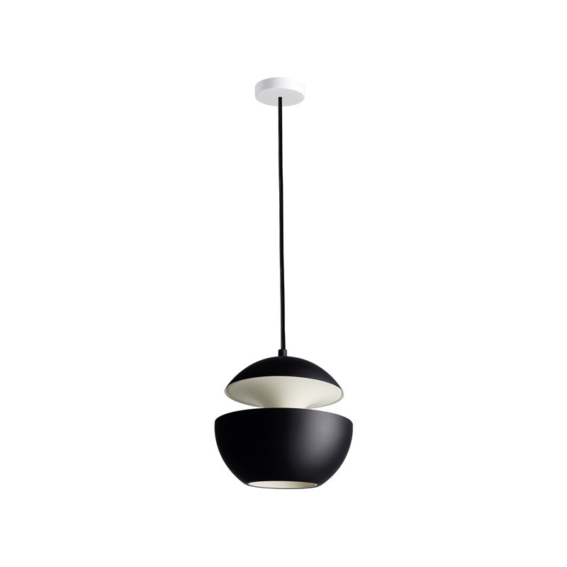 Here Comes The Sun 1 - Light Pendant, White/Black, 6.89" H x 6.89" W x 6.89" D