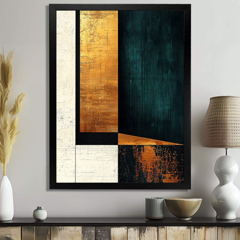 Presley - art mural abstrait, Noir, H 20 po x l 12 po, Reproduction encadrée d'une seule photo