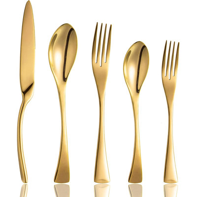 Rainbow Stainless Steel Flatware Set, 20-Piece Cutlery Set With Knife, Fork, And Spoon, Dishwasher Safe, Rustproof And Heat Resistant