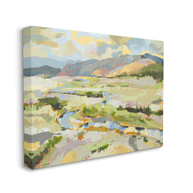 "Lush Green Mountain Landscape", art mural par Trevor Copenhaver, L 30 po x H 24 po