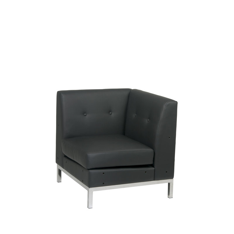 Chaise de réception l 28 po Mosera, Noir, noir, noir, noir