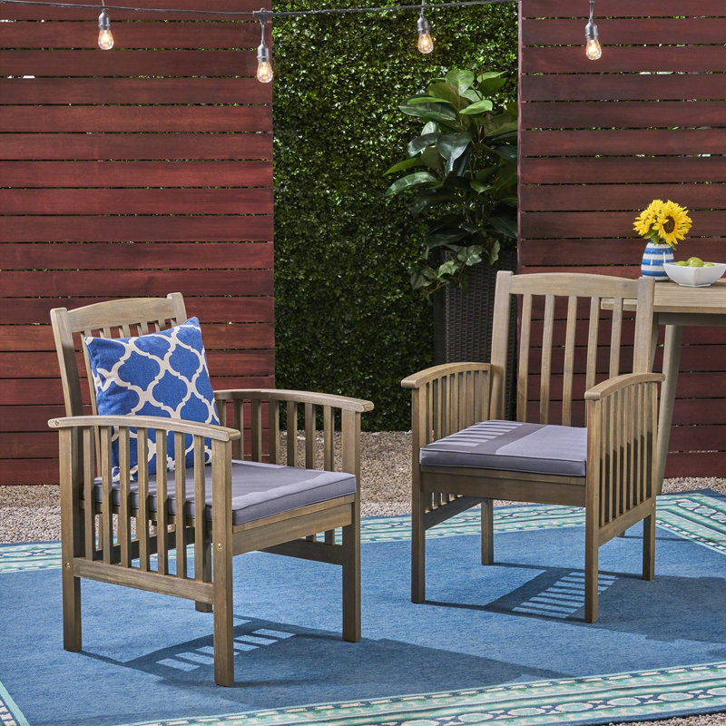 Ensemble de 2 chaises d'extérieur Farmhouse, Gris foncé