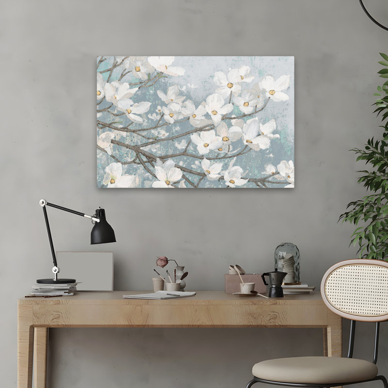 Fleurs et cornouiller bleu II, H 16 po x l 24 po