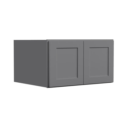 HOMEIBRO Cozy Design 30 W x 24 D x 18 H Ready-to-Assemble Plywood Shaker Standard Wall Cabinet in Shaker Grey