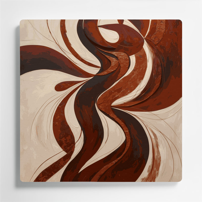 Abstract Figurative 9 Beige Metal Wall Art, 12" H x 12" W
