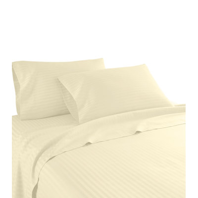 Egyptian Cotton Machine Woven Striped Sheet Set