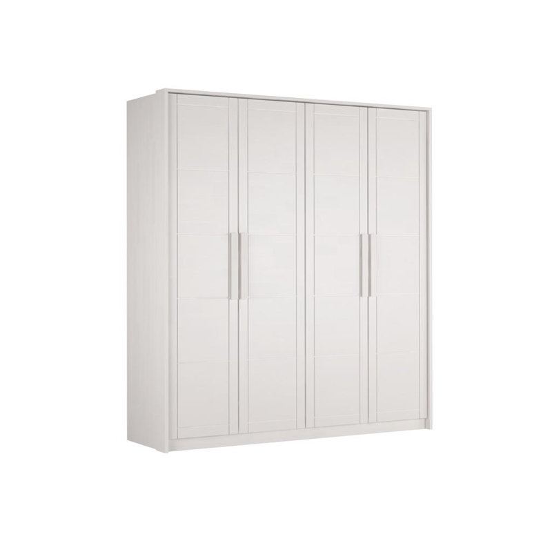 Fino 4 Door Solid Wood Wardrobe, White