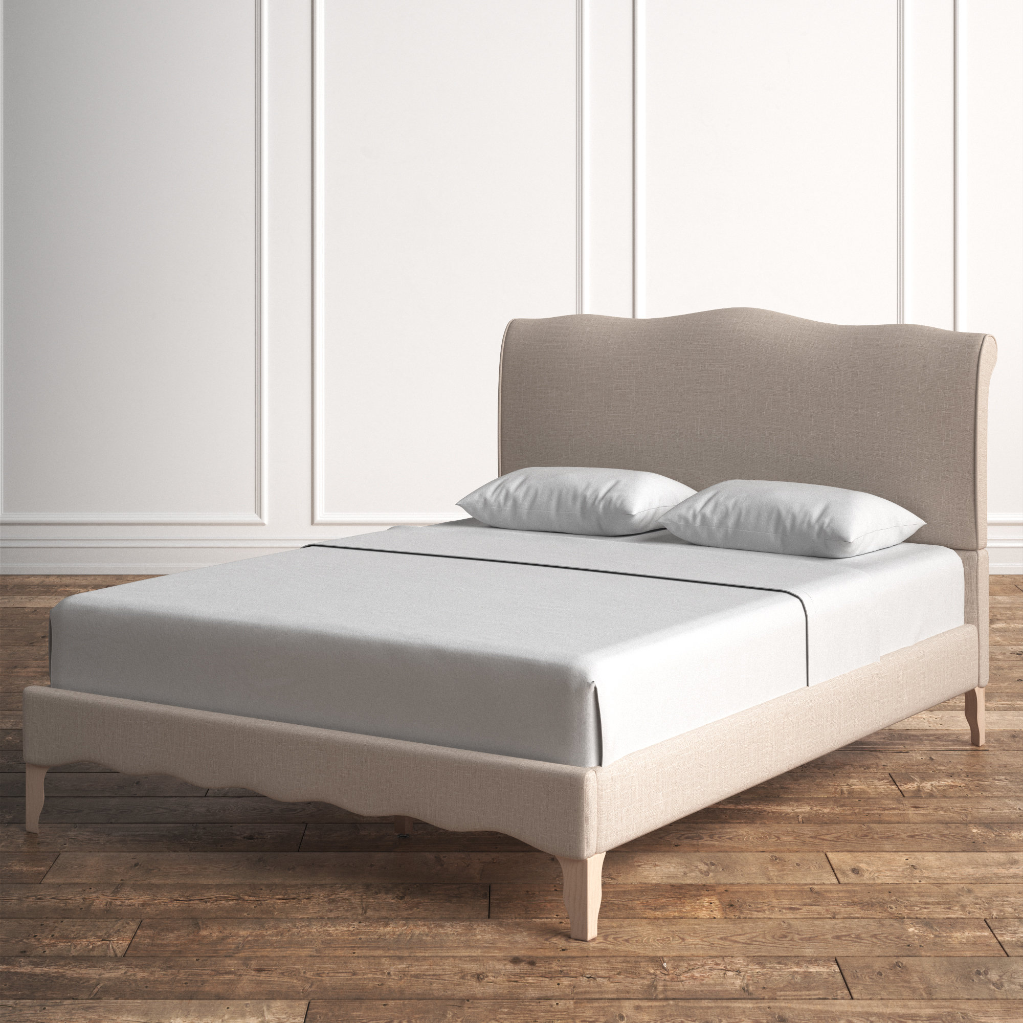 Upholstered Low Profile Platform Bed