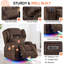Fauteuil inclinable, berçant et pivotant à double moteur avec massage et chaleur, brun velours, 2 fauteuils-1288808598