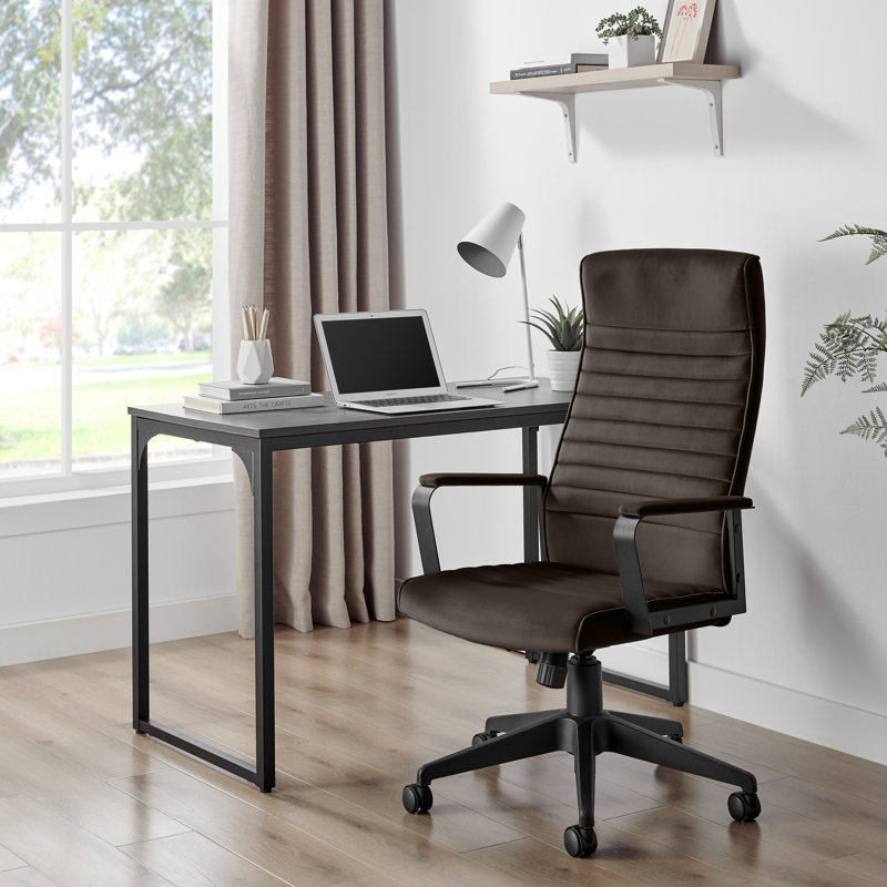 Alexas Luxury Velvet Office Chair - Ergonomic Adjustable Supporting Modern Design, Brown