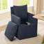 Fauteuil rembourré Helmetta avec rangement caché et roulettes-125124704