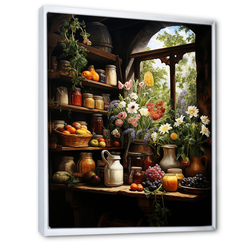 French Cheese Symphony II sur impression sur toile, Cadre flottant blanc, H 32 po x l 16 po x P 1 po