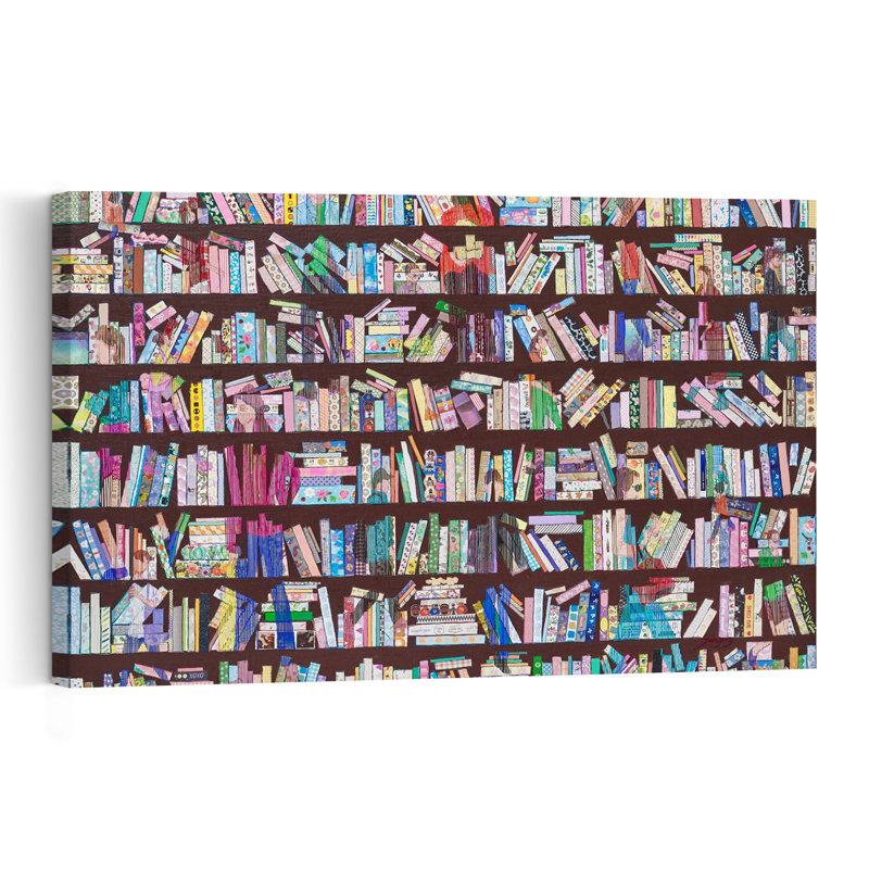 Motifs fantaisistes pour étagères, impression d'art mural d'architecture contemporaine colorée et vibrante, H 32 po x l 48 po