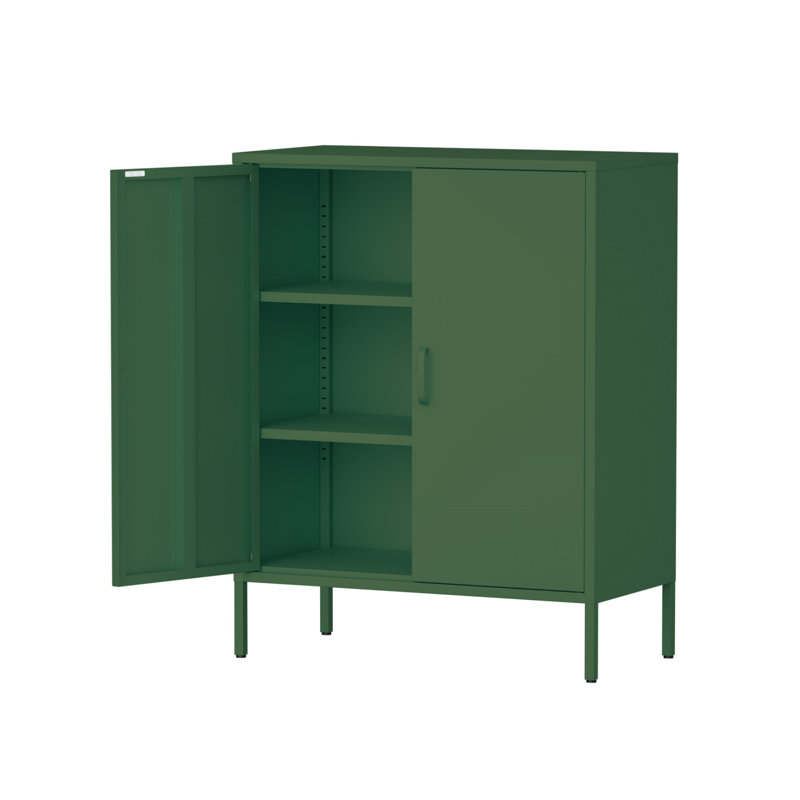 Armoire de rangement en métal de 40 pouces de haut avec 2 portes, Vert d’armée