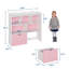 Bibliothèque de rangement pour jouets pour enfants - 5 casiers ouverts, 2 tiroirs mobiles, roues cachées, armoire de plancher multifonctionnelle pour salle de jeux, chambre à coucher, chambre de bébé - rose et blanc