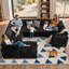 Hogle Modular U-shaped Sectional Plush Corduroy Sofa With Movable Ottoman-1999166937