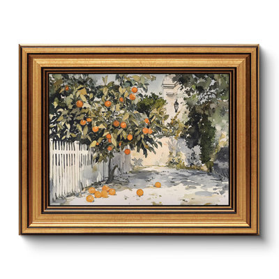 Elegant Antique Neutral Vintage Landscape Illustration Farmhouse Living Room Decor Artwork - Vintage Landscape 8x10in Framed Canvas Print Wall Art