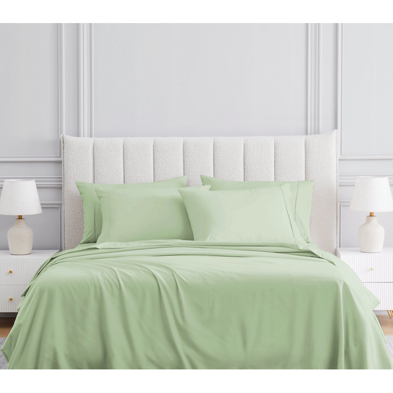 Ensemble de valises pour chambre Sterling Heights, Ensemble de draps pour lit double + un drap-housse, Sauge