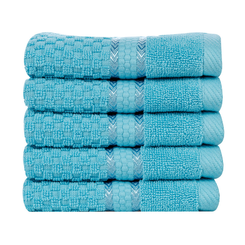 Collection de serviettes texturées 100% coton Mulaayam, Bleu ciel