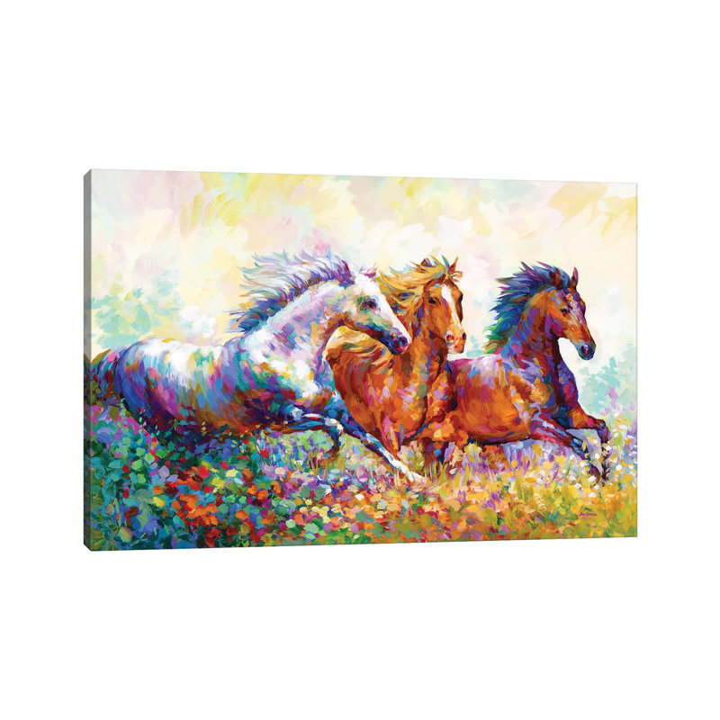 «Running Free II» par - Toile tendue, H 26 po x l 40 po x P 1,5 po, Toile tendue