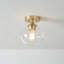 Plafonnier semi-encastré 1 lumière Molchadsky, laiton mat, abat-jour en verre transparent-71942728-71942729