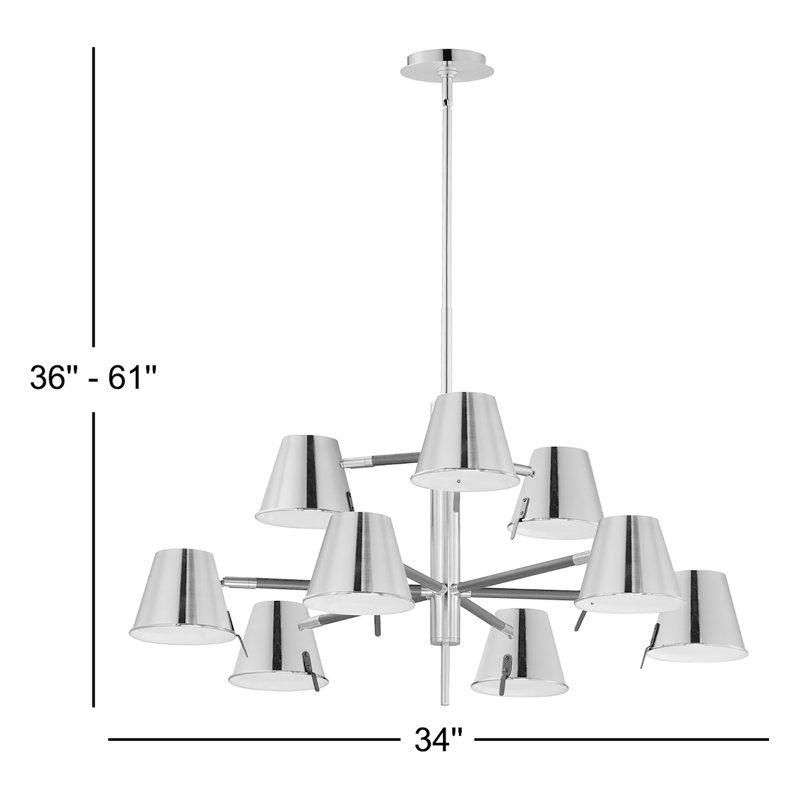 Lustre linéaire moderne à 9 lumières à DEL Aris