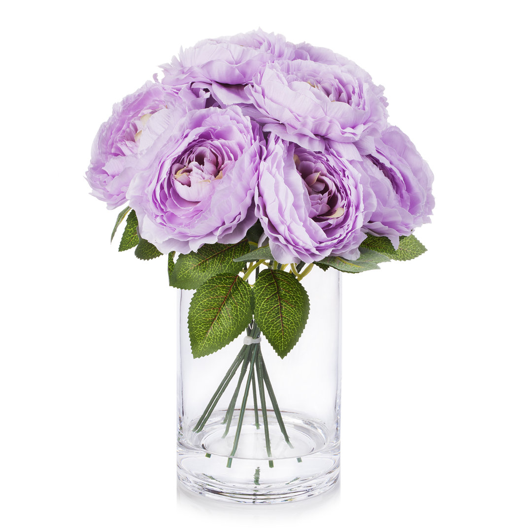 Silk Peony Arrangement in Vase Latitude Run® Flower 