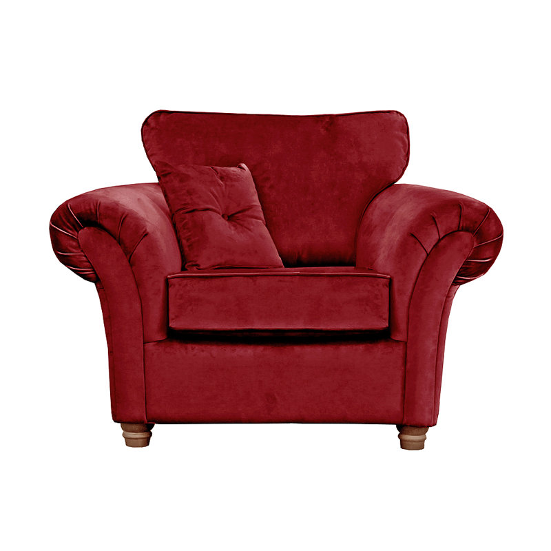 Lila Velvet Accent Chair, Burgundy