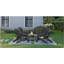 Chaise Adirondack noire en polyéthylène haute densité robuste pour la détente au bord de la piscine, du patio et du jardin