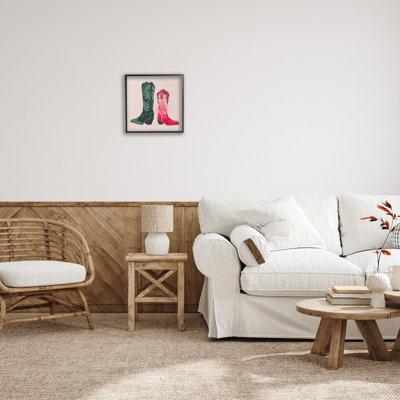 Cowboy & Cowgirl Boots  Canvas Wall Art by Grace Popp