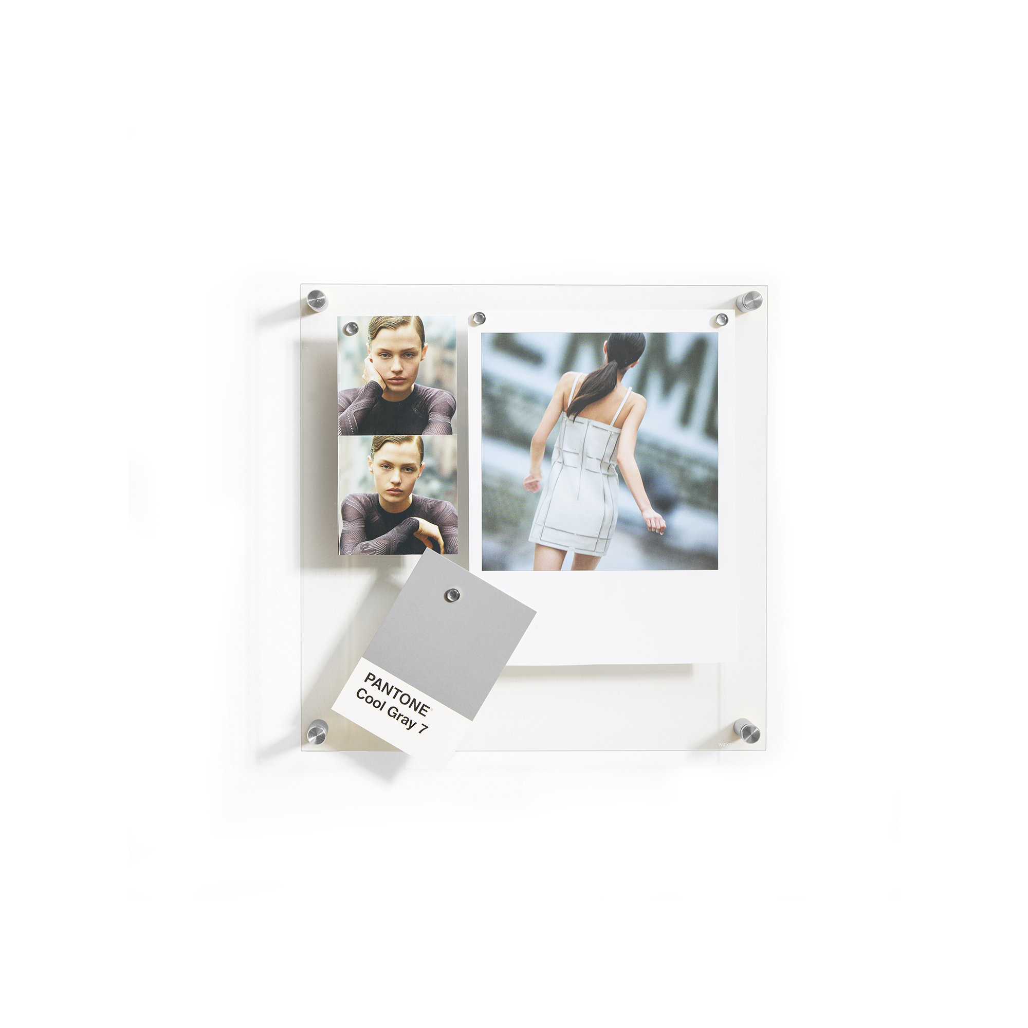 Easy Change Memo Board + Magnets, 14" x 14", Silver