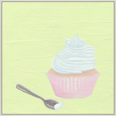 Cupcake With Spoon Print by Katy Montica