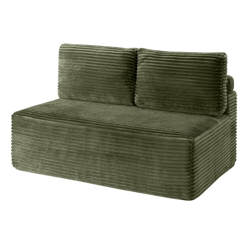 Causeuse Corduroy, Velours côtelé vert