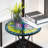 Aeren-A'Ter Round Glass Outdoor Side Table , 14 " W 14 " D