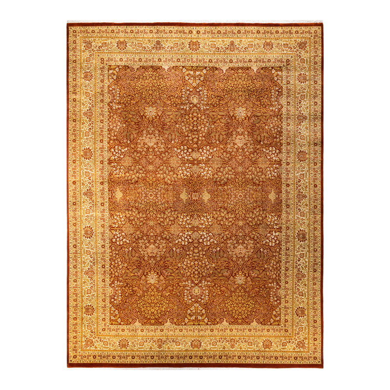 Tapis unique rouille noué à la main de 9 pi 3 po x 12 pi 7 po Keenan