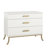 Portishead Small 3-Drawer Dresser with Oval Handles, White & Gold