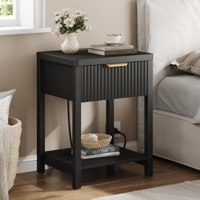 Modern Black Bedside Table