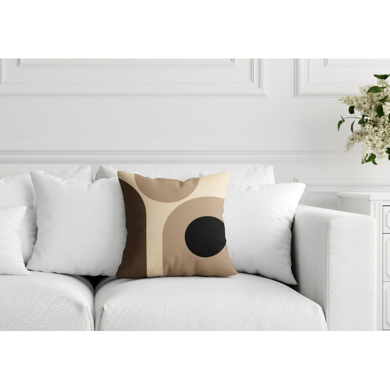 Coussin intérieur / extérieur en polyester filé Yenz, Beige, 15 po x 15 po