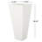 13" X 28.5" Matte White Outdoor Planter - Tapered Cast Stone, Improves Patio Look Adds Backyard Style-118485248